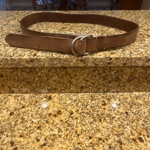 Abercrombie & Fitch Brown Smooth Leather Belt L 34/36 Ring Buckle